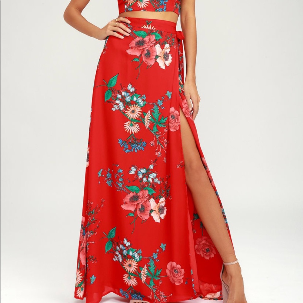 Lulus Bloom With A View Maxi Skirt